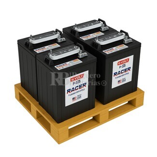 Pack 4 Baterias TROJAN PACER P-105 | para elevador 6 Voltios 244 Amperios